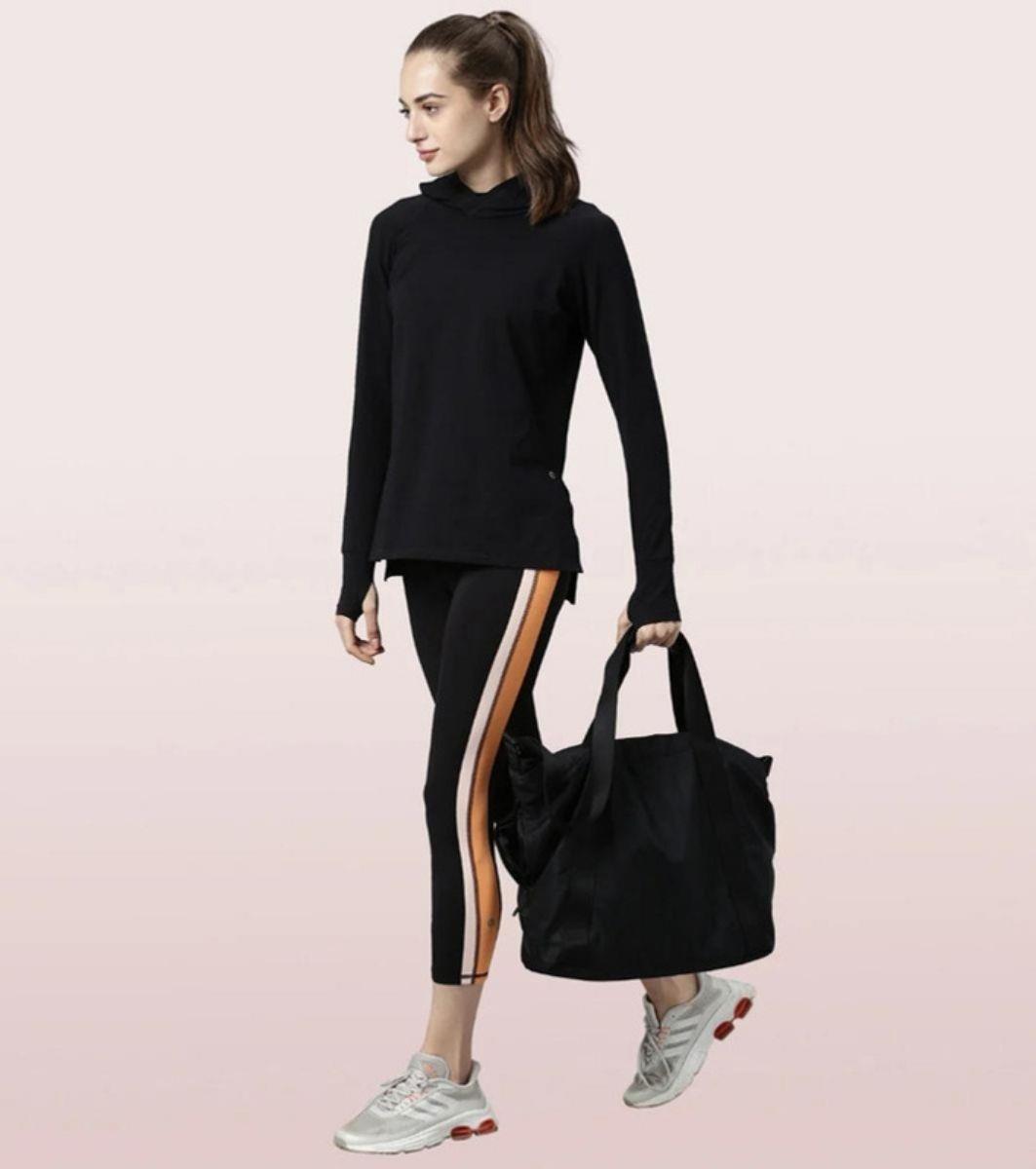 ENAMORE LADIES HOODED MASK TEE|DRY FIT COTTON TEE WITH HOODY & MASK