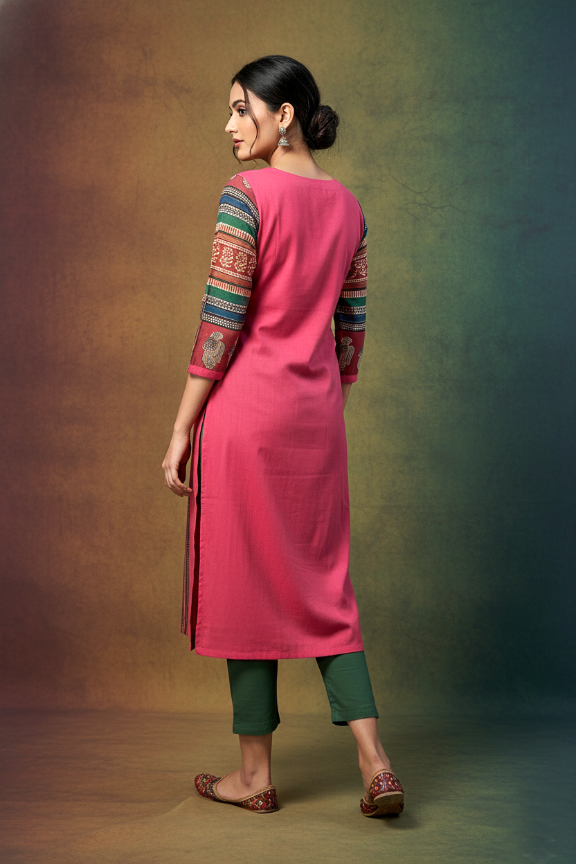 Elegant  Mirror and Hand Work Embroidery  Long Kurti