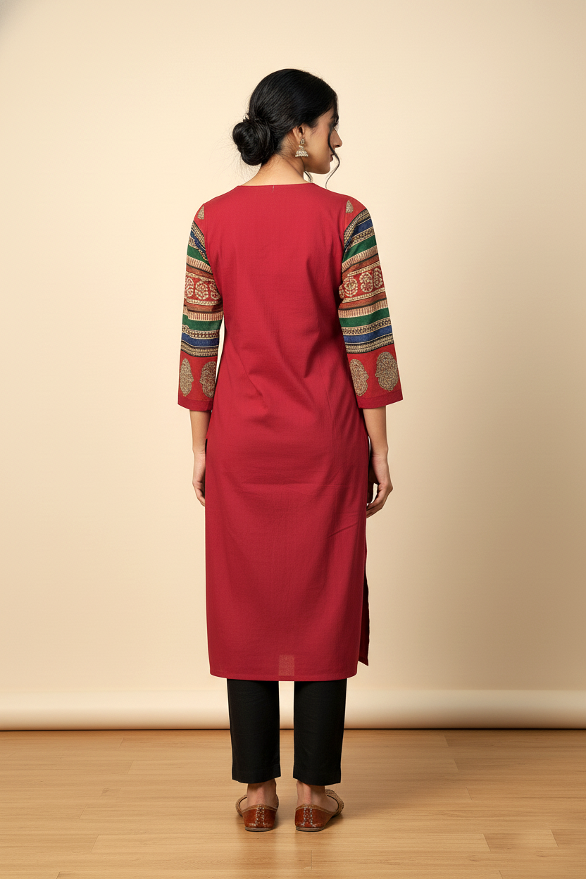 Elegant  Mirror and Hand Work Embroidery  Long Kurti
