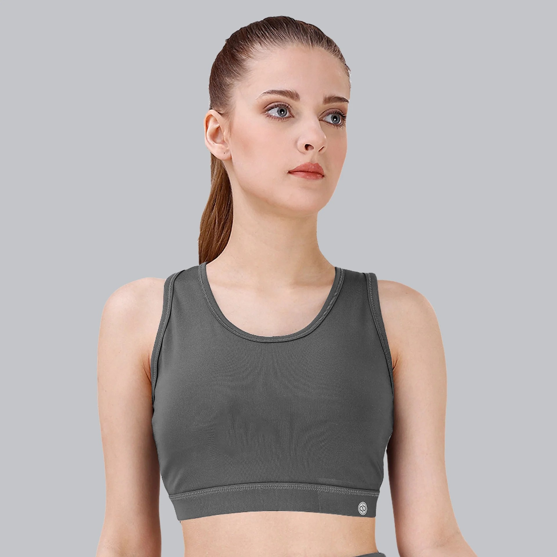 Soie Woman's Medium Impact Removable Cups Non Wired Racerback Activewear Sports Bra