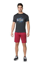 Van Heusen Men Active Sports Swift Dry Knit Shorts - High Stretch, Mesh Panel