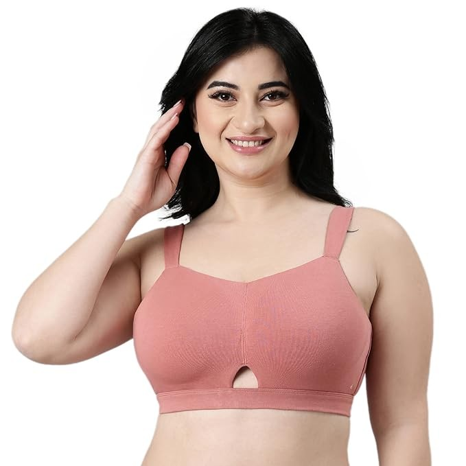 Enamor Innovations Cloudsoft Invisi Bonded Neck Women's Everyday Cotton Minimizer Bra - Padded, Wirefree, Full Coverage