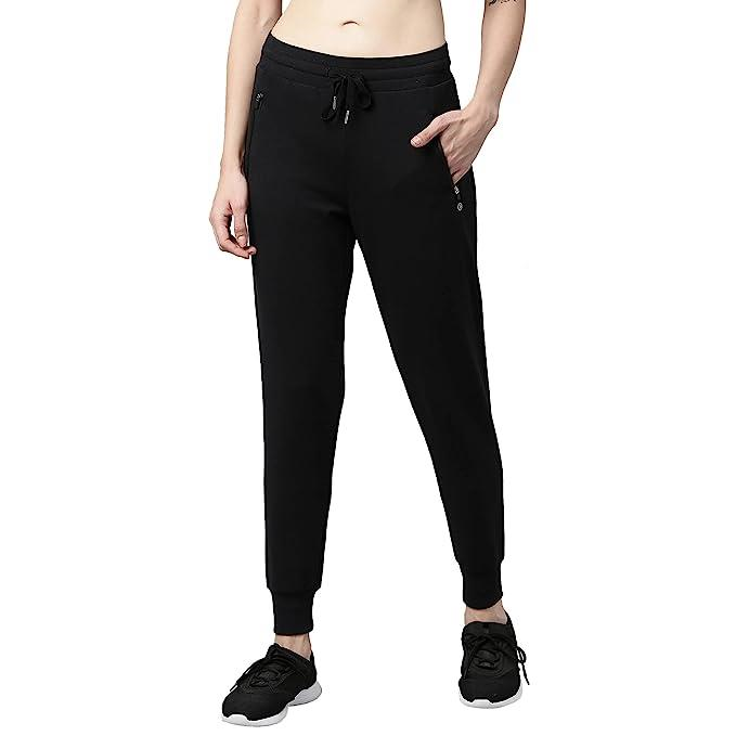 Enamor Mid Rise 7/8th length Drawstring Closure Cotton Terry Jogger For Women - Slim Fit, Super Soft, Antimicrobial