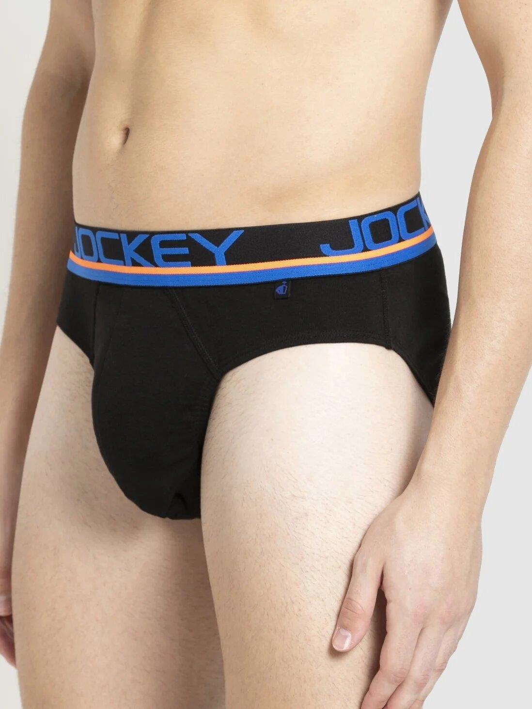 Jockey FP02 Men's Super Combed Cotton Rib Solid Brief with Ultrasoft Waistband