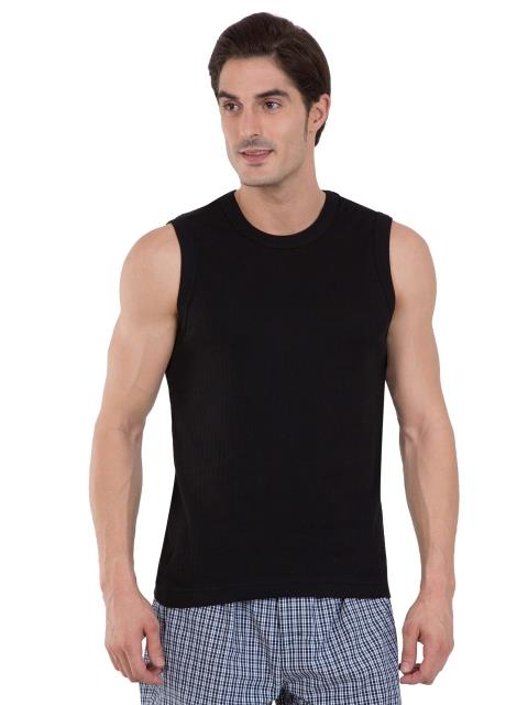 Jockey Men's Super Combed Cotton Rib Solid Slim Fit Round Neck Muscle Vest