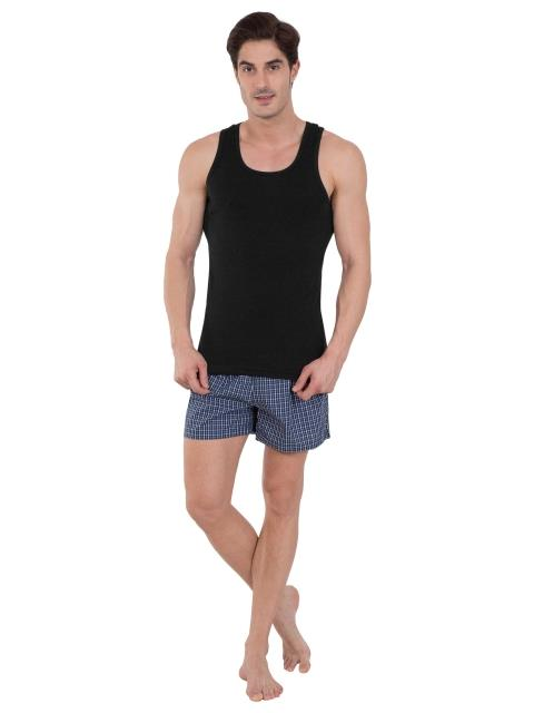 Jockey Men's Super Combed Cotton Rib Slim Fit Racer Back Styling Round Neck Gym Vest
