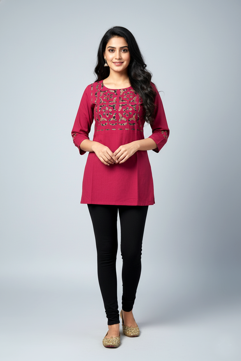 Modern Ethnic Embroidered Short Kurti