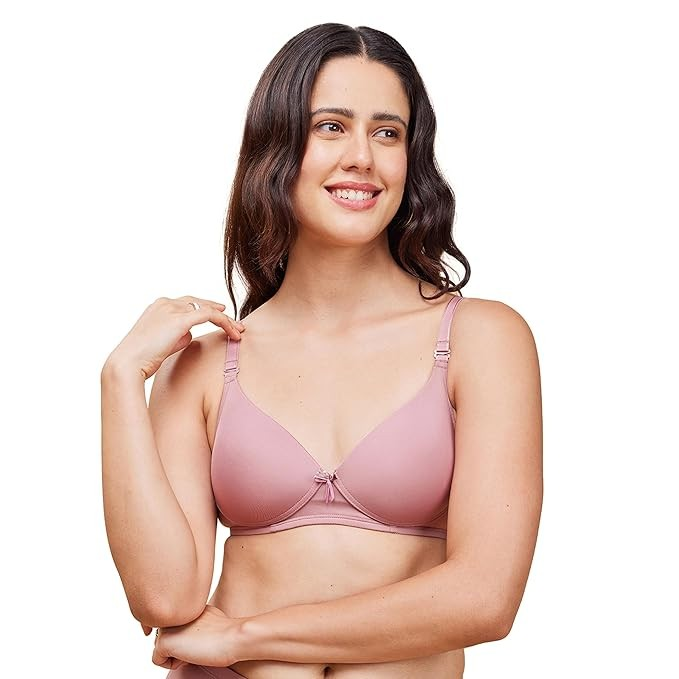 Enamor Medium Coverage Wirefree F023 Perfect Plunge Women T-Shirt Lightly Padded Bra