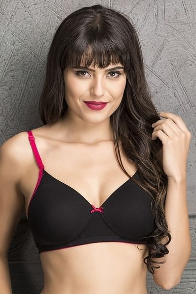 Clovia Women's Cotton Solid Padded Full Covrage Wire Free T-Shirt Bra