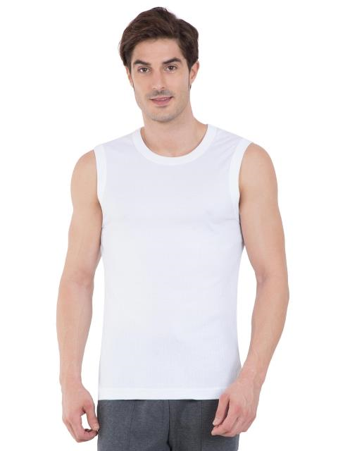 Jockey Men's Super Combed Cotton Rib Solid Slim Fit Round Neck Muscle Vest
