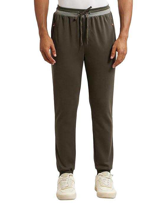 Jockey Men's Super Combed Cotton Rich Pique Fabric Slim Fit Mid Rise Joggers with Zipper Pockets