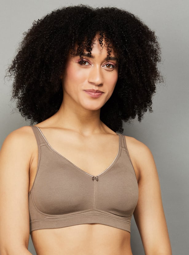 Jockey  Women's Everyday Bra | Wirefree | Non Padded | Full Coverage | Concealed Shaper Panel | Super Combed Cotton Elastane Fabric