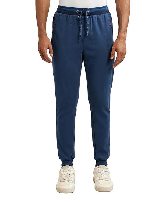 Jockey Men's Super Combed Cotton Rich Pique Fabric Slim Fit Mid Rise Joggers with Zipper Pockets