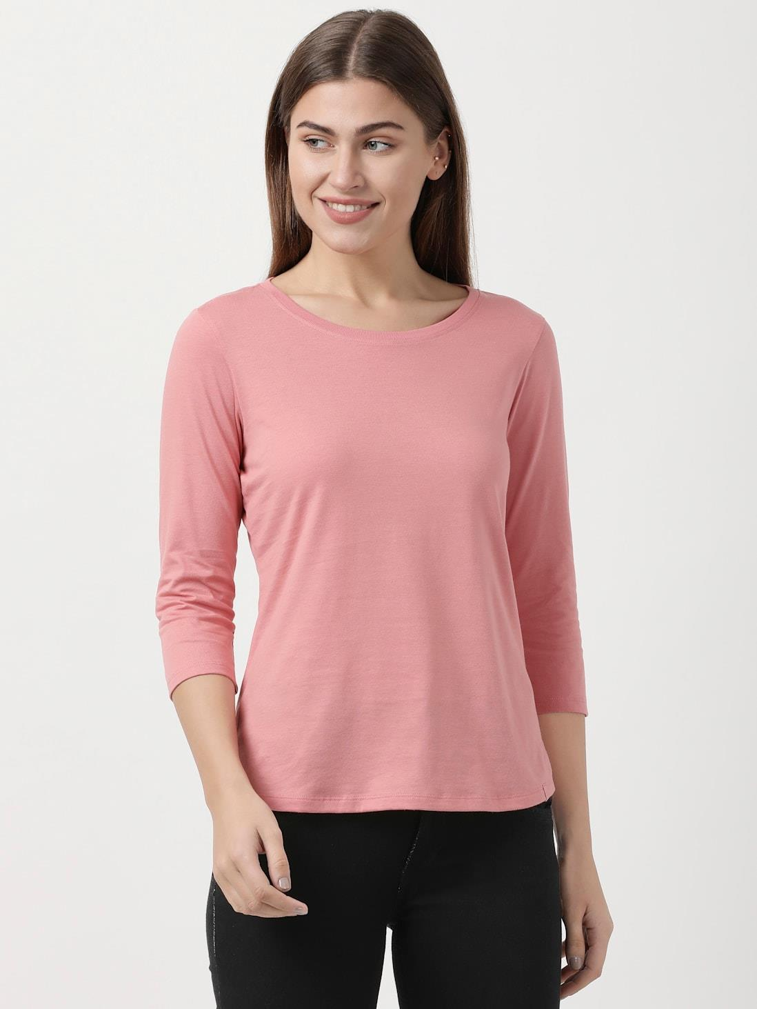 JOCKEY LADIES R-NECK T-SHIRT 3/4 SLEEVE SUPER COMBED COTTON T-SHIRT