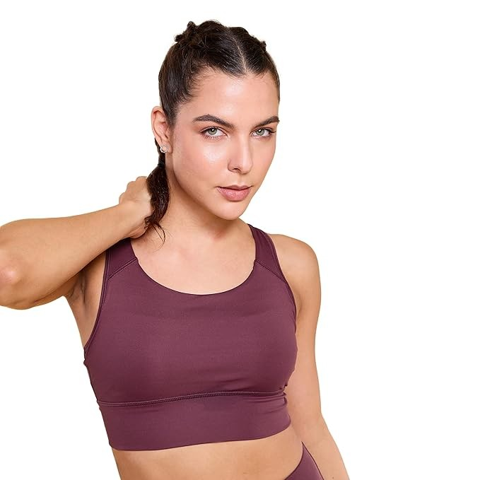 Enamor Wide Straps Seamed T-Back Basic Workout Sports Bra - Quick Dry, Antimicrobial, Removable Padding, Non-Wired, Full Coverage