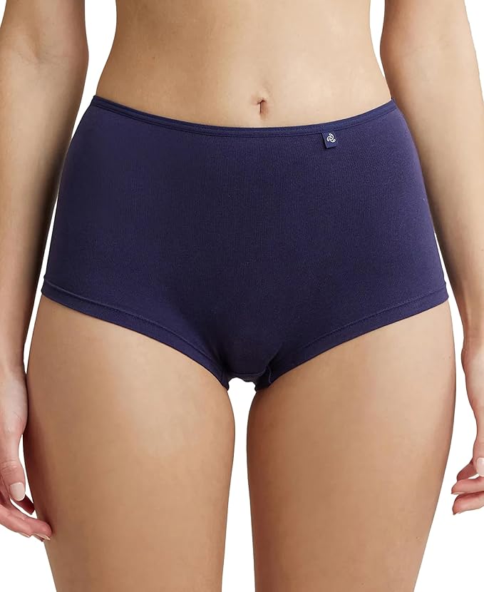 Jockey  Women's High Coverage Super Combed Cotton Elastane Stretch Mid Waist Boy Shorts Panty with Concealed Waistband and Stay Fresh Treatment