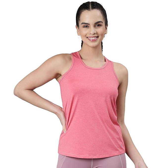 Enamor Sleeveless Round Neck Regular Length Tank T-Shirt - Slim Fit, Quick Dry, Antimicrobial