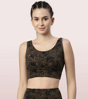 Enamor SPORTS BRA  PRINTED  SCOOP NECK MEDIUM IMPACT DRY FIT SPORTS BRA