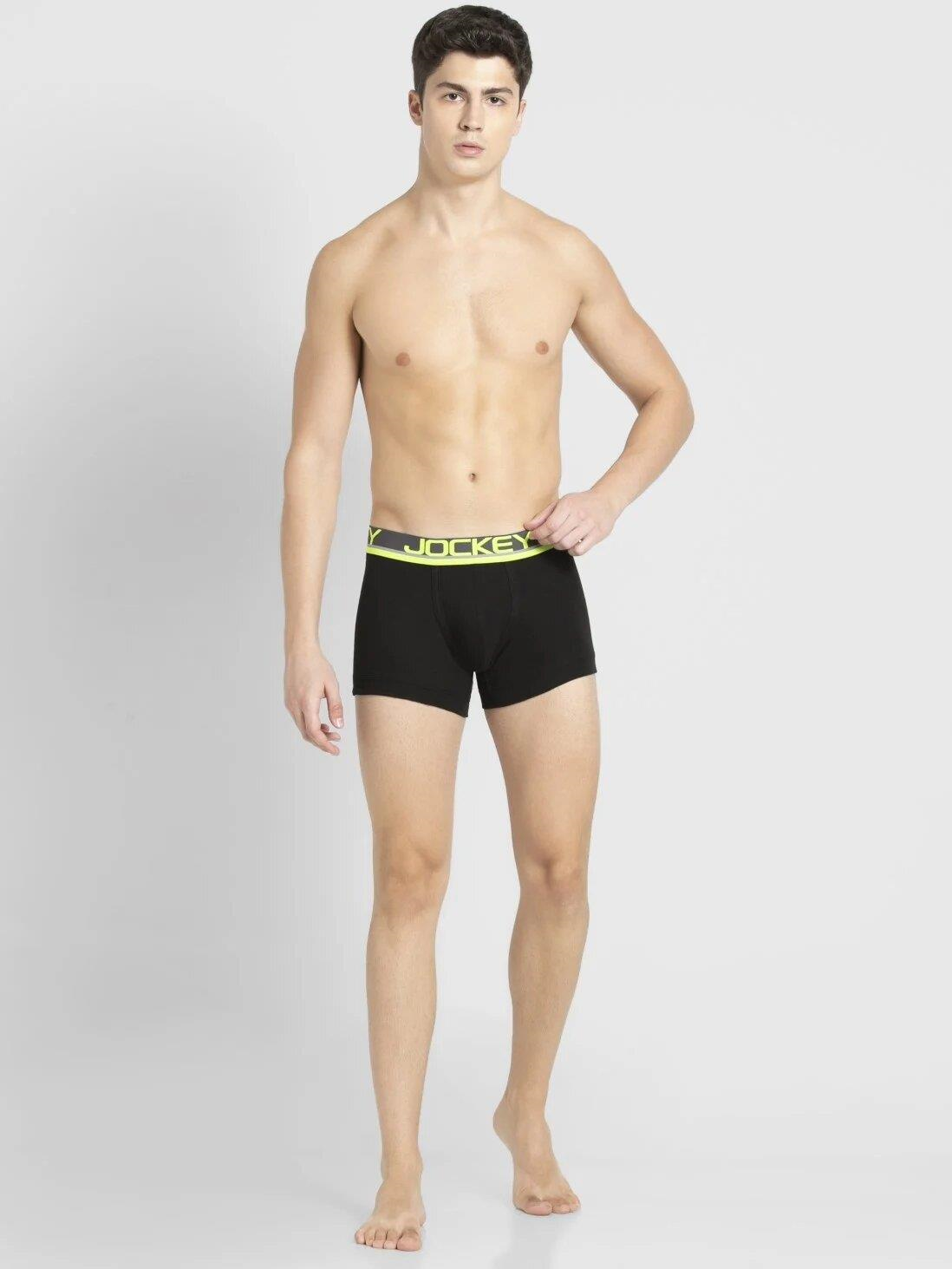 Jockey FP03 Men's Super Combed Cotton Rib Solid Trunk with Ultrasoft Waistband