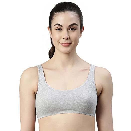 Enamor Low Impact Women's Cotton Everyday Sports Bra - All Day Comfort, Non Padded, Wirefree, High Coverage