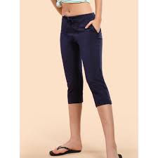 Enamor High Rise Drawstring Closure Active Capri Legging for Women- Hugged Fit, Quick Dry, Antimicrobial