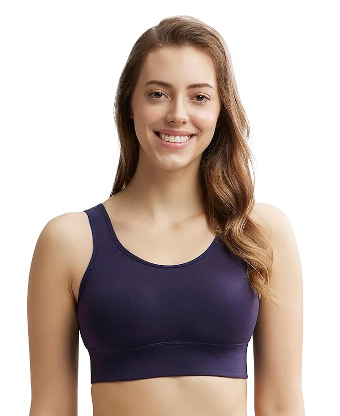 Jockey Women Rayon Lounge Bra | Wirefree | Padded | Full Coverage with Removable Pads | Tencel Lyocell Fabric