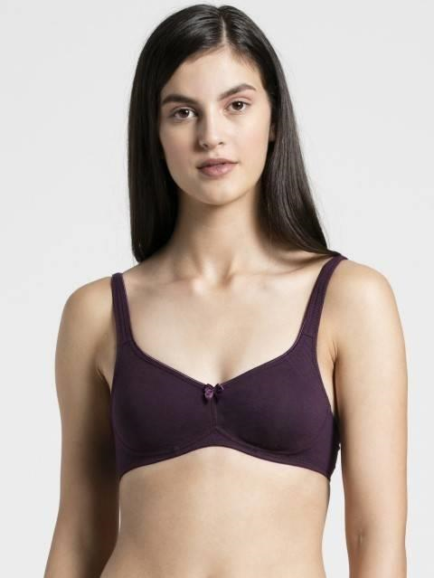 Jockey  Women Super Combed Cotton Elastane Everyday Bra | Wirefree | Non Padded | Full Coverage with Contoured Shaper Panel | Fabric