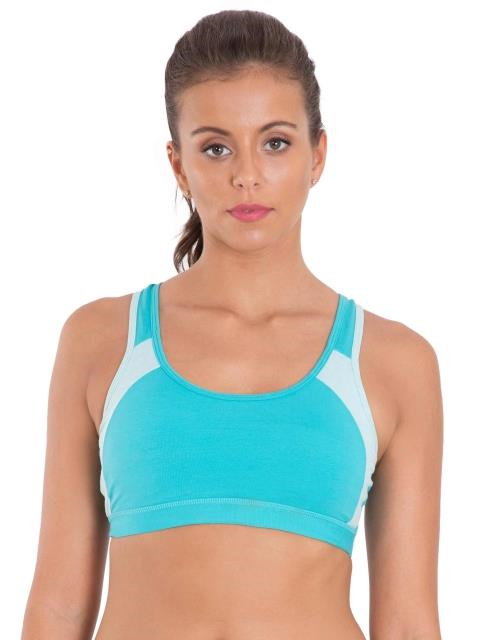 Jockey 1380 Women Super Combed Cotton Active Bra | Wirefree | Padded | Racer Back Styling |