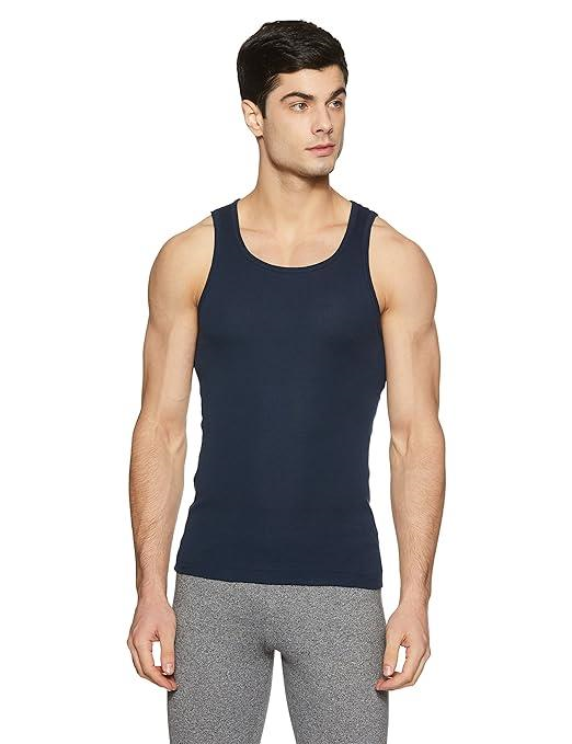 Jockey FP04 Men's Super Combed Cotton Rib Round Neck Slim Fit Sleeveless Vest with Extended Length for Easy Tuck