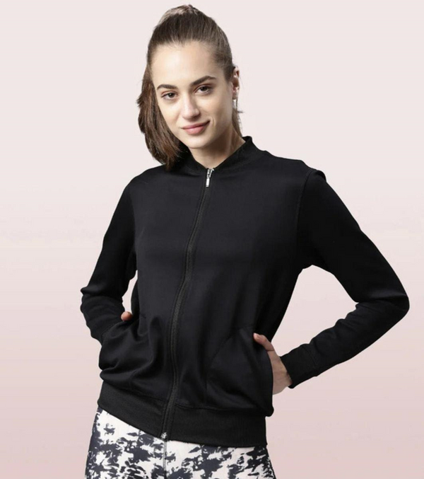 ENAMORE LADIES BOMBER JACKET DRY FIT JACKET WITH ZIPPER POCKETS JECKET