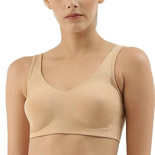 Enamor Easy Slip-On and Back Keyhole Women's Cotton Everyday Beginner's Bra - Padded, Wirefree, Full Coverage