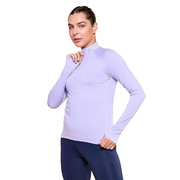 Enamor Full Sleeve High Neck Medium Length Pull on Dry Fit T-Shirt for Women - Slim Fit