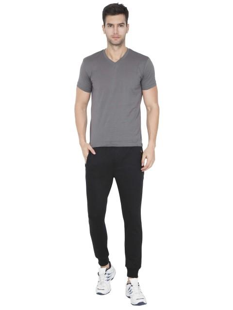 Jockey Men's Super Combed Cotton Rich Pique Fabric Slim Fit Mid Rise Joggers with Zipper Pockets