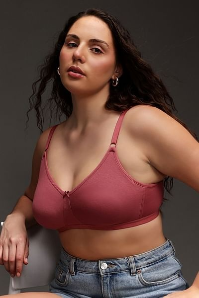 Clovia Cotton Spandex Solid Non-Padded Full Cup Wire Free T-Shirt Bra