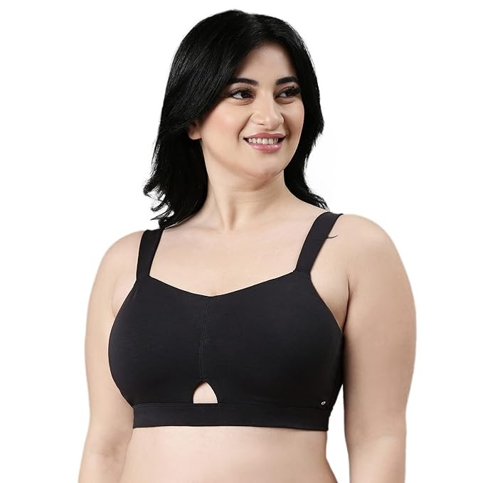 Enamor Innovations Cloudsoft Invisi Bonded Neck Women's Everyday Cotton Minimizer Bra - Padded, Wirefree, Full Coverage