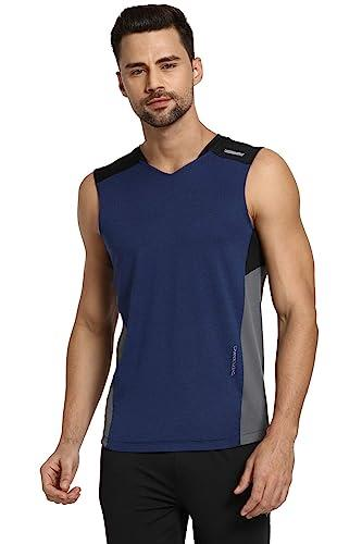 Van Heusen Men Engineered Vest - Polyester Spandex - Swift Dry, High Stretch, Mesh Ventilated