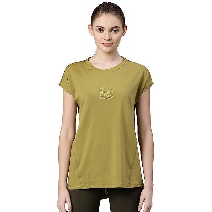 ENAMORE LADIES T-SHIRT R-NECK  DRY FIT COTTON SPANDEX WITH ANTIMICROBIAL FINISH ACTIVE STAY FRESH WORKOUT  T-SHIRT