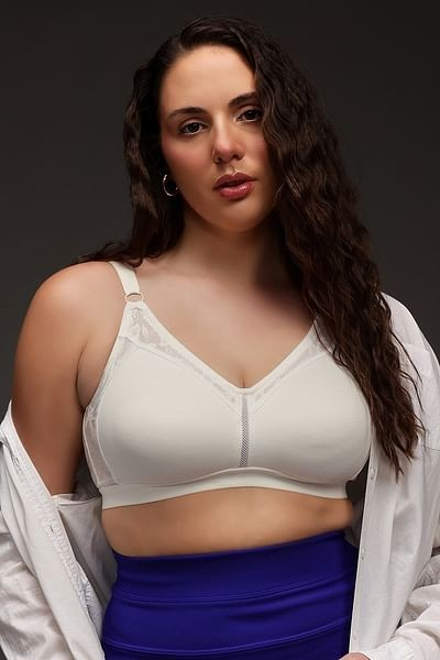 Clovia Cotton Spandex Solid Non-Padded Full Cup Wire Free Spacer Cup Bra