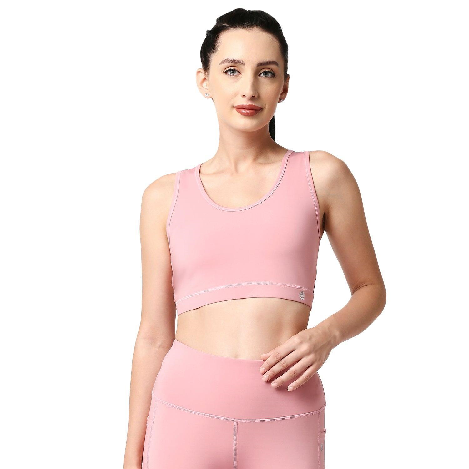 Soie Woman's Medium Impact Removable Cups Non Wired Racerback Activewear Sports Bra