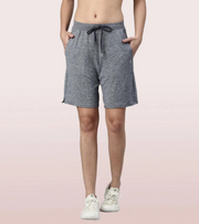 Enamor Mid Rise Knee length Drawstring Closure Active Shorts for Women - Relaxed Fit, Quick Dry, Antimicrobial