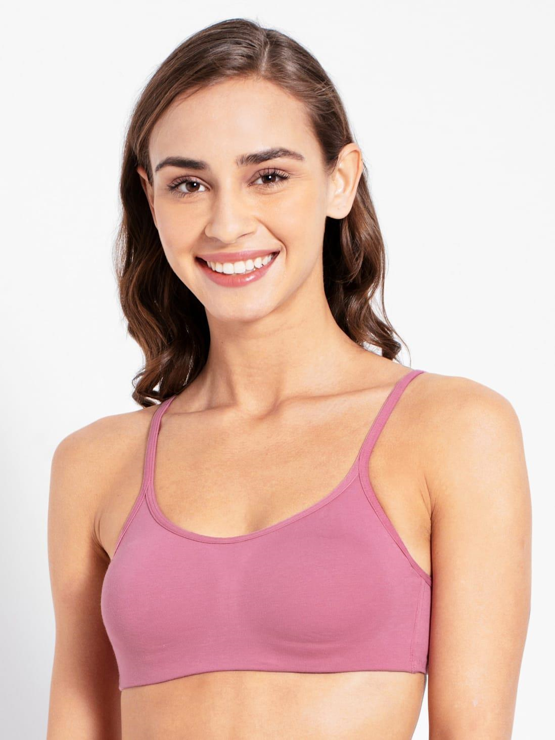 Jockey  Women's Wirefree Non Padded Super Combed Cotton Elastane Stretch Full Coverage Beginners Bra with Adjustable Straps