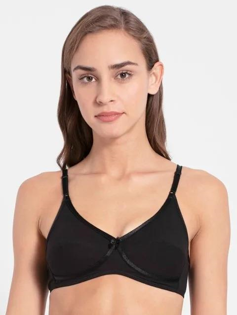 Jockey  Women's Wirefree Non Padded Super Combed Cotton Elastane Stretch Medium Coverage Cross Over Everyday Bra with Adjustable Straps