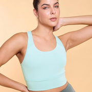 Enamor Wide Straps Seamed T-Back Basic Workout Sports Bra - Quick Dry, Antimicrobial, Removable Padding, Non-Wired, Full Coverage