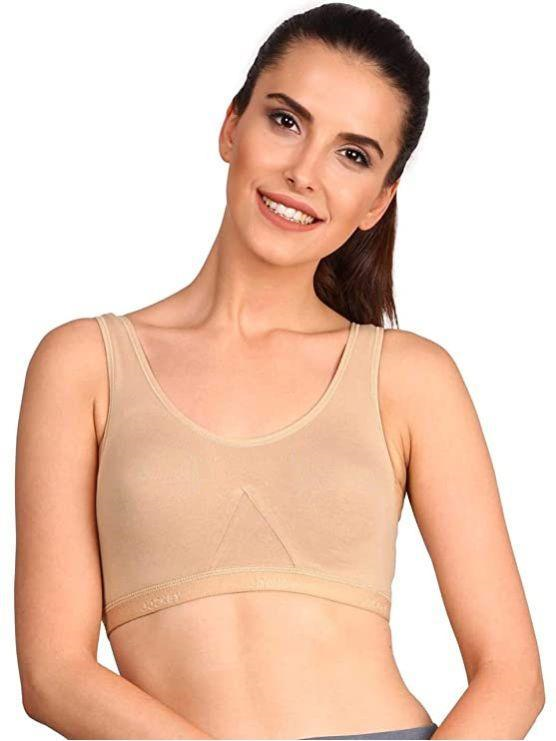 Jockey  Women Super Combed Cotton Elastane Active Bra | Wirefree | Non Padded | Full Coverage Slip-On with Wider Straps