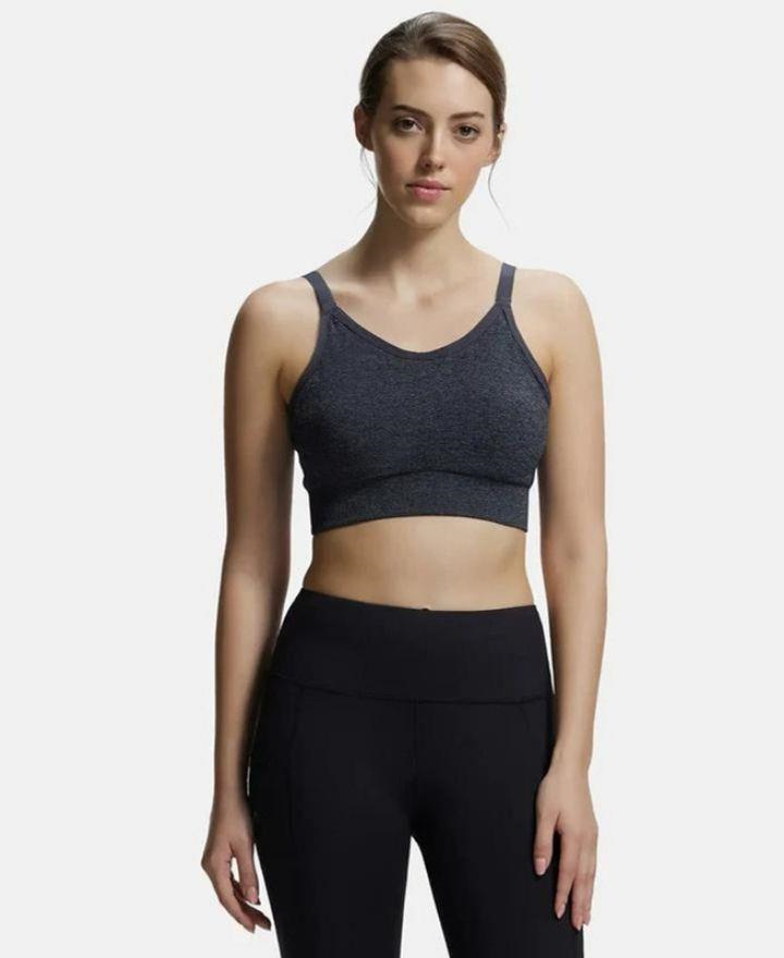 Jockey MI17 Sports Bra | Wirefree | Padded | Racer Back Styling | Recycled Polyester Fabric with StayFresh Treatment