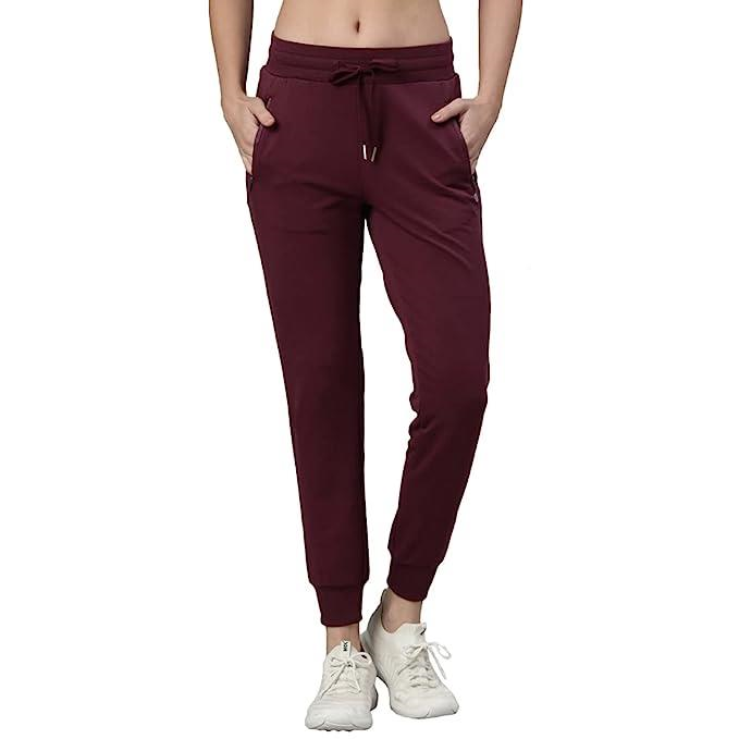 Enamor Mid Rise 7/8th length Drawstring Closure Cotton Terry Jogger For Women - Slim Fit, Super Soft, Antimicrobial