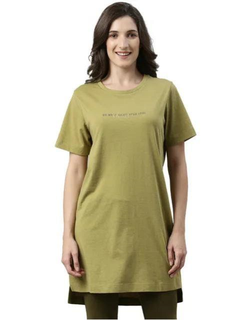 ENAMORE LADIES T-SHIRT MID-THIGH LENGTH R-NECK