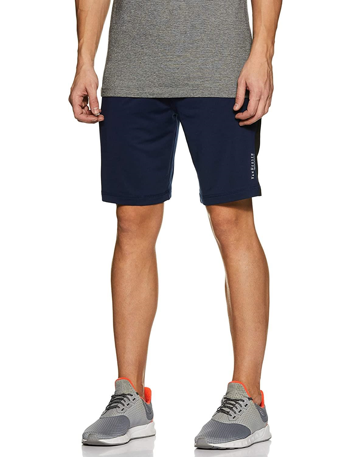 Van Heusen Men Active Sports Swift Dry Knit Shorts - High Stretch, Mesh Panel