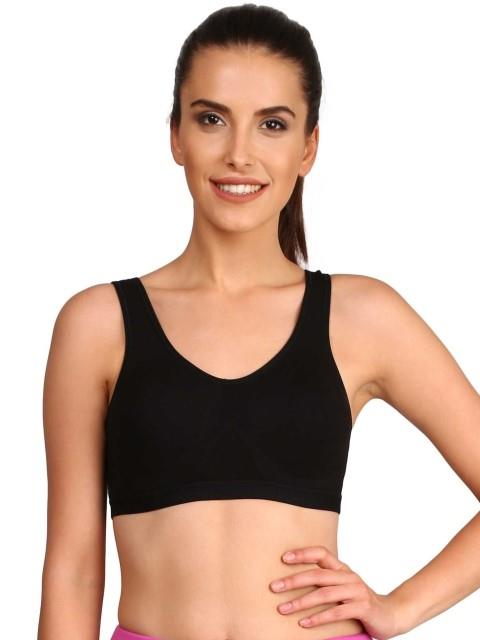 Jockey  Women Super Combed Cotton Elastane Active Bra | Wirefree | Non Padded | Full Coverage Slip-On with Wider Straps