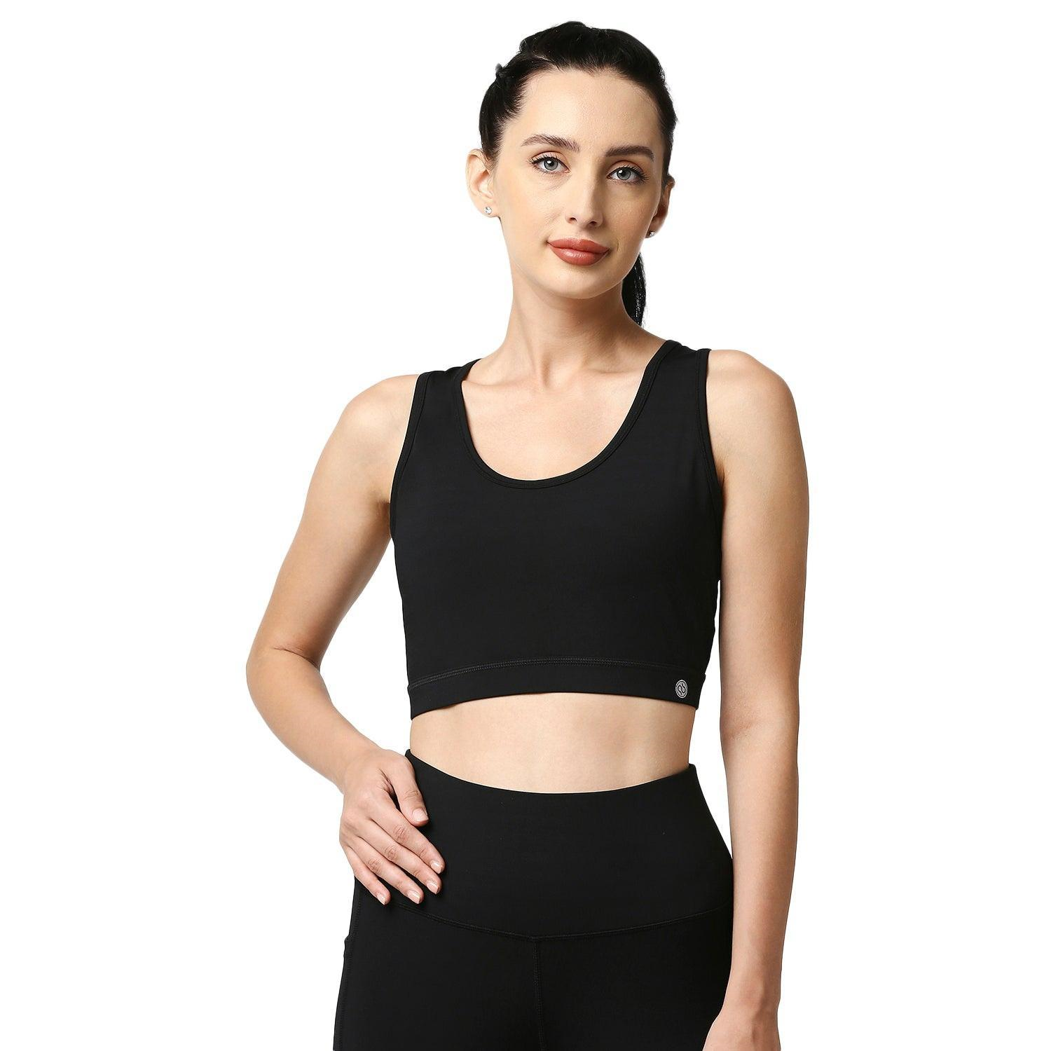 Soie Woman's Medium Impact Removable Cups Non Wired Racerback Activewear Sports Bra